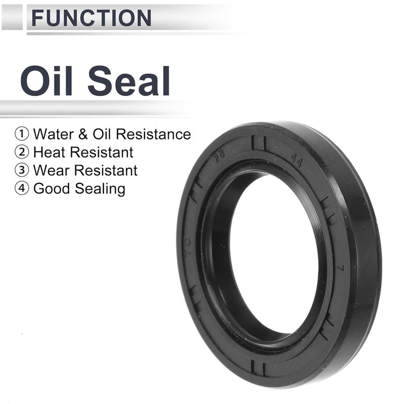 RATCHROLL Oil Seal TC Seal Ring Rotary Shaft Seal 28x44x7mm High Pressure Nitrile Rubber Black 5 Pcs - Image 3